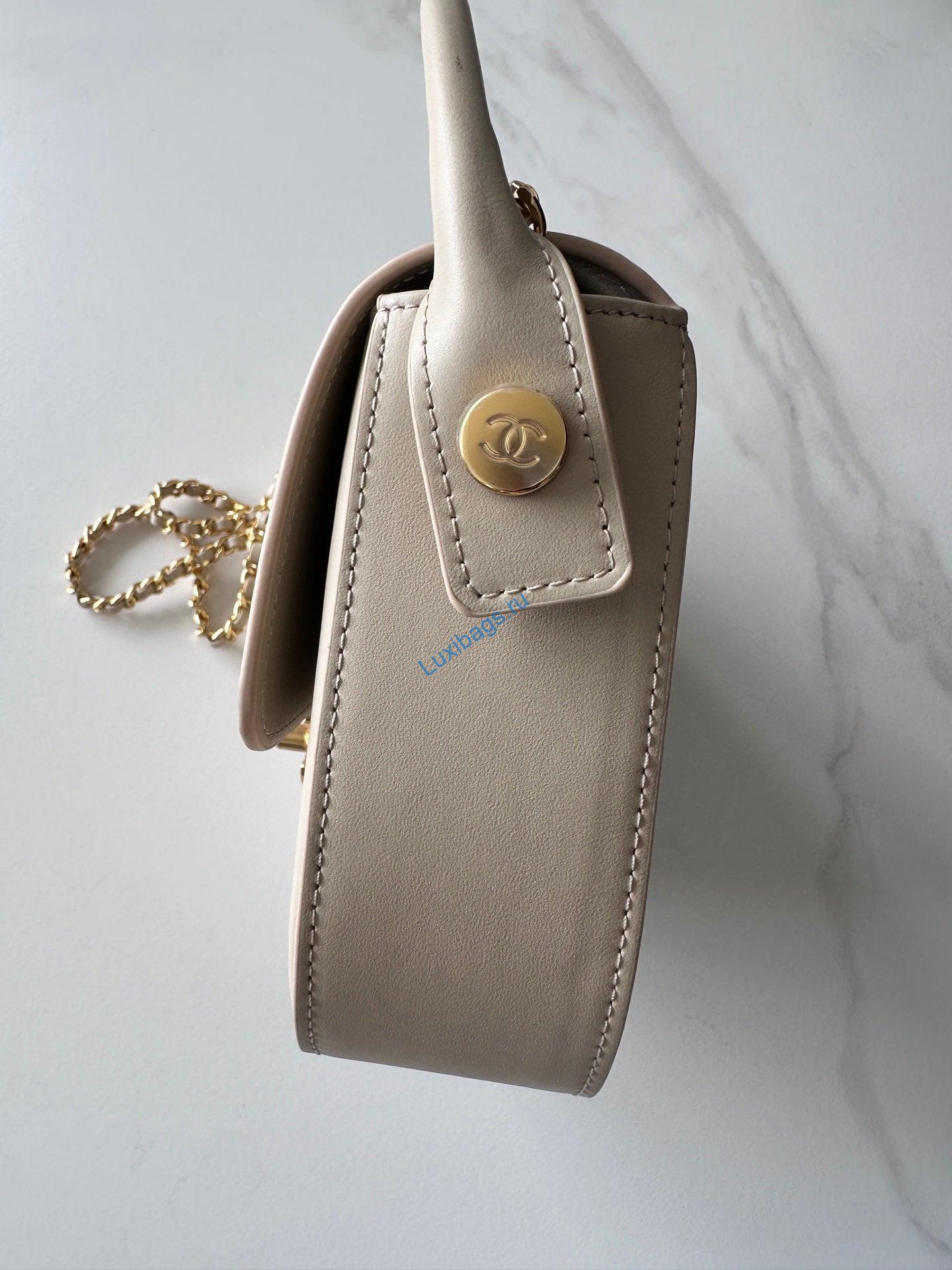 chanel as6424 mini flap bag with top handle calfskin gray 2 Chanel AS6424 Mini Flap Bag with Top Handle Calfskin Gray | as6424 mini flap bag with top handle calfskin gray 03