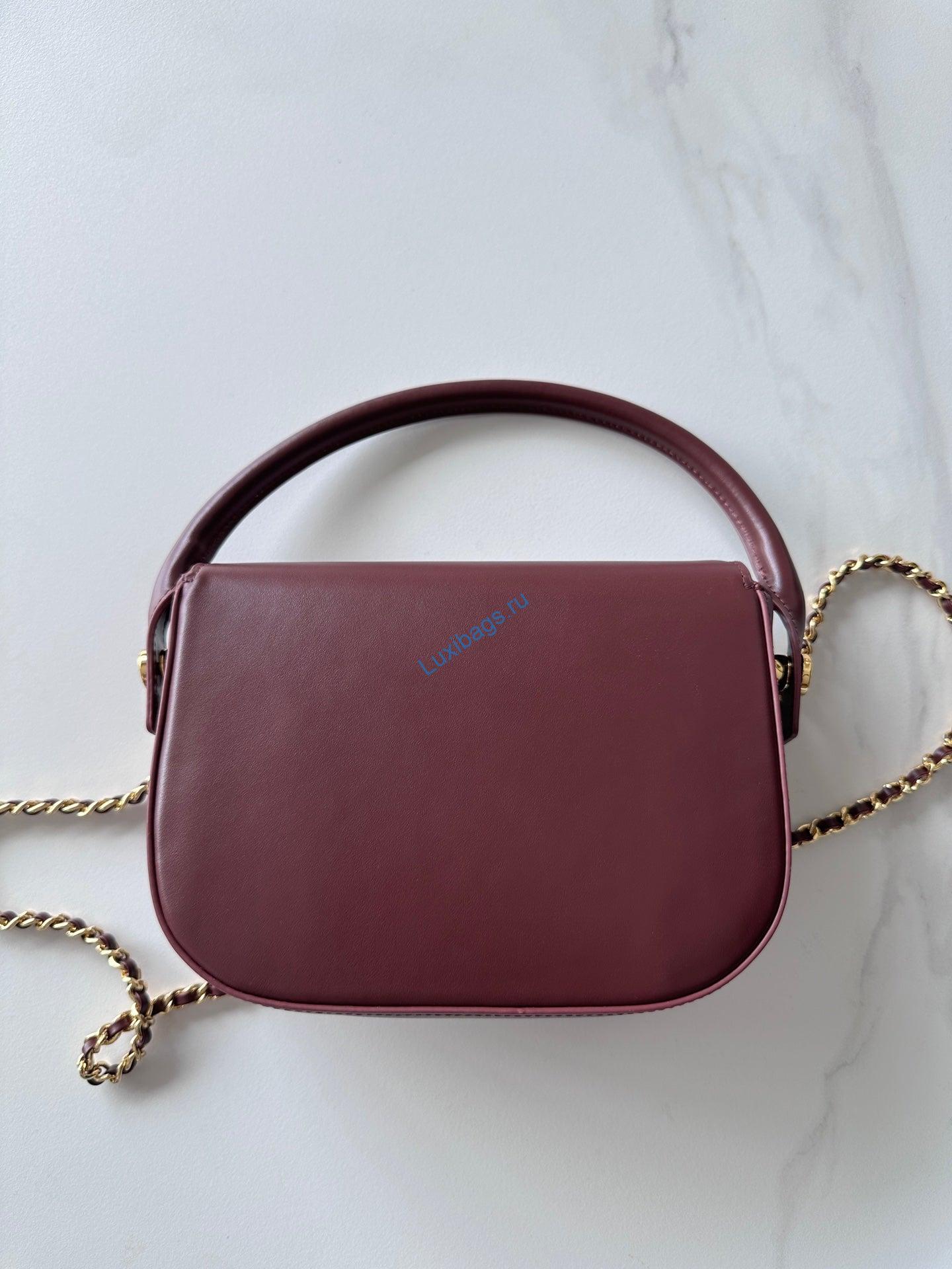chanel as6424 mini flap bag with top handle calfskin wine red 1 Chanel AS6424 Mini Flap Bag with Top Handle Calfskin Wine Red | as6424 mini flap bag with top handle calfskin wine red 02