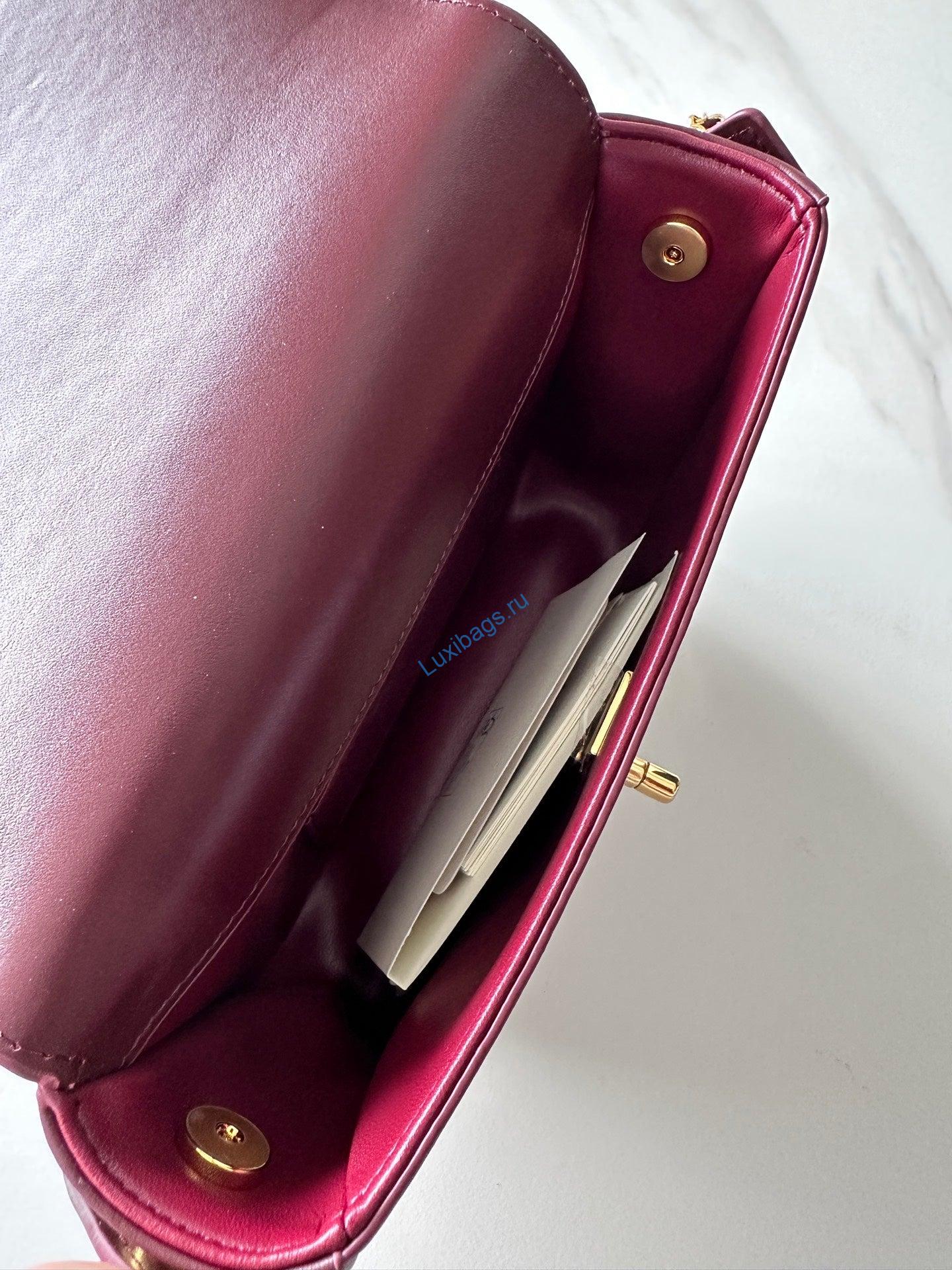 chanel as6424 mini flap bag with top handle calfskin wine red 6 Chanel AS6424 Mini Flap Bag with Top Handle Calfskin Wine Red | as6424 mini flap bag with top handle calfskin wine red 07