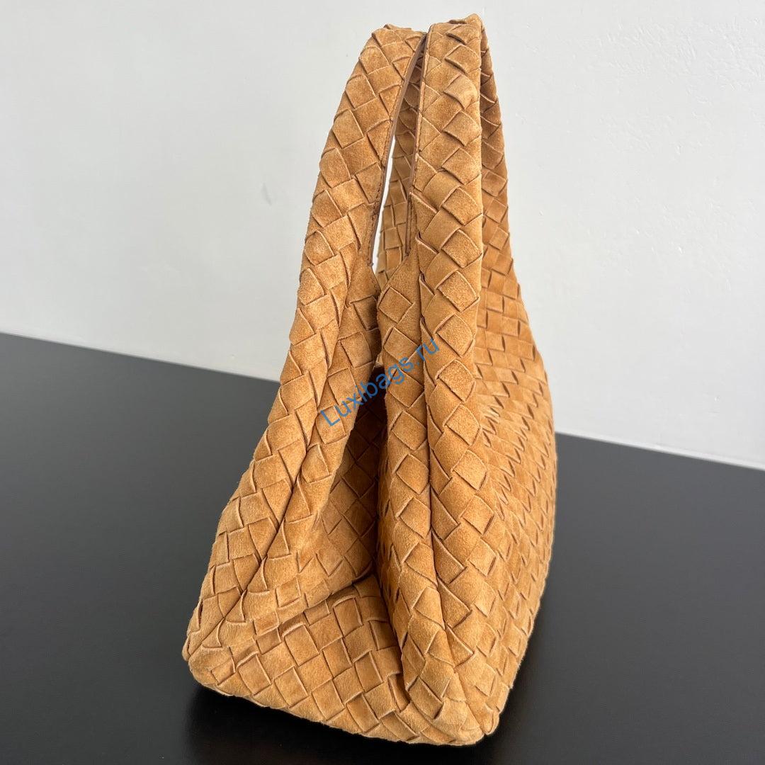 Bottega Veneta BV 844249V4SC01019 Medium Campana Suede Amber Brown | bottega veneta bv 844249v4sc01019 medium campana 147