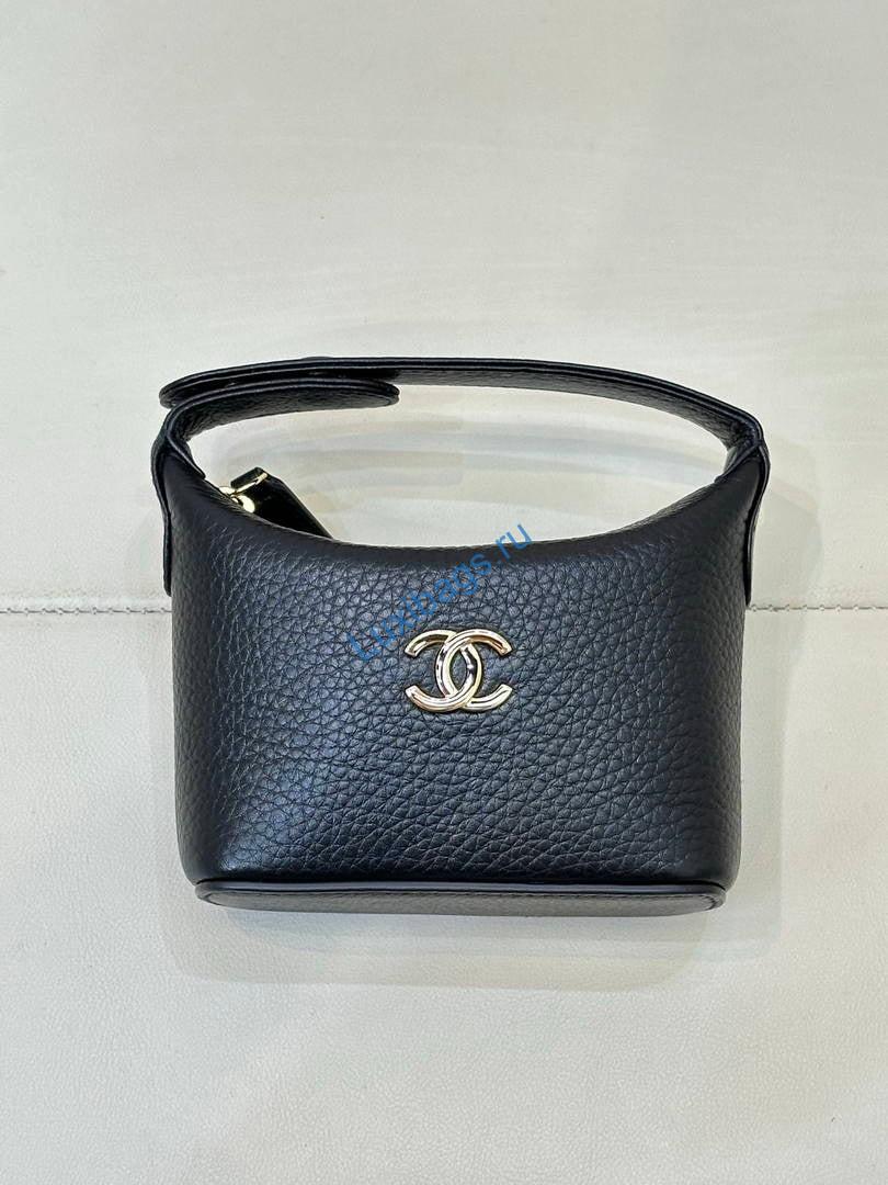 Chanel 26S AP5167 Caviar Quilted Mini Hobo Bag Black Gold
