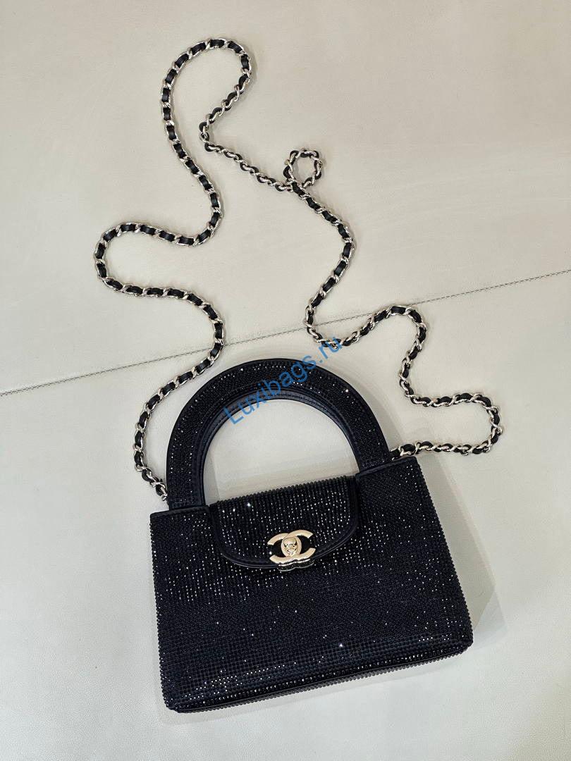 Chanel 26S AS4416 Mini Shopping Bag rhinestones Black | chanel 26s as4416 mini shopping bag rhinestones black 05