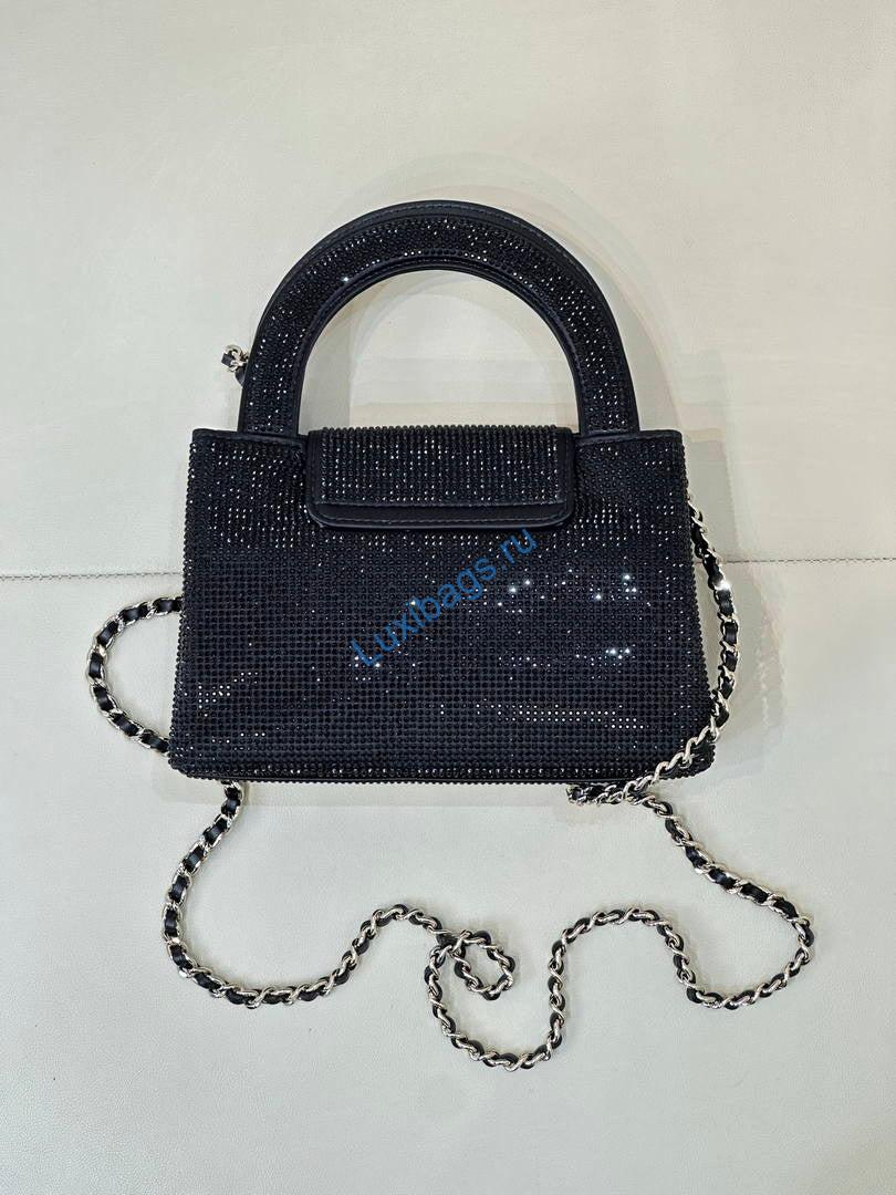 Chanel 26S AS4416 Mini Shopping Bag rhinestones Black | chanel 26s as4416 mini shopping bag rhinestones black 11
