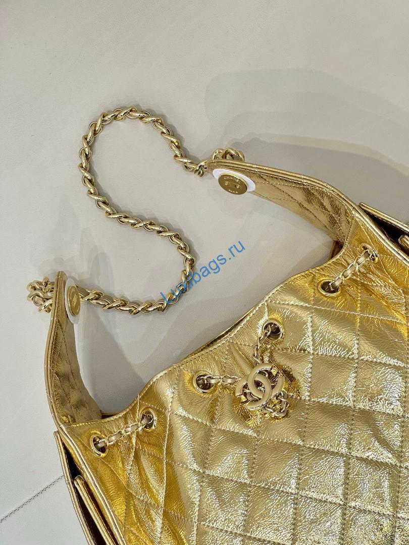 Chanel AS5293 Small Hobo Lambskin Gold | chanel as5293 small hobo lambskin gold 004