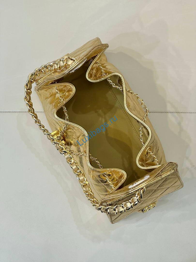 Chanel AS5293 Small Hobo Lambskin Gold | chanel as5293 small hobo lambskin gold 009