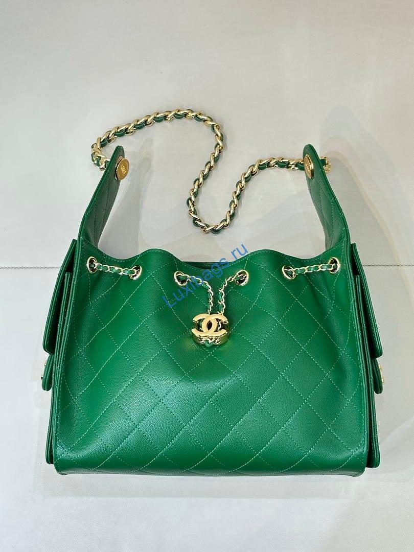 chanel as5293 small hobo grained calfskin green 2 Chanel AS5293 Small Hobo Grained Calfskin Green | chanel as5293 small hobo lambskin gold 302
