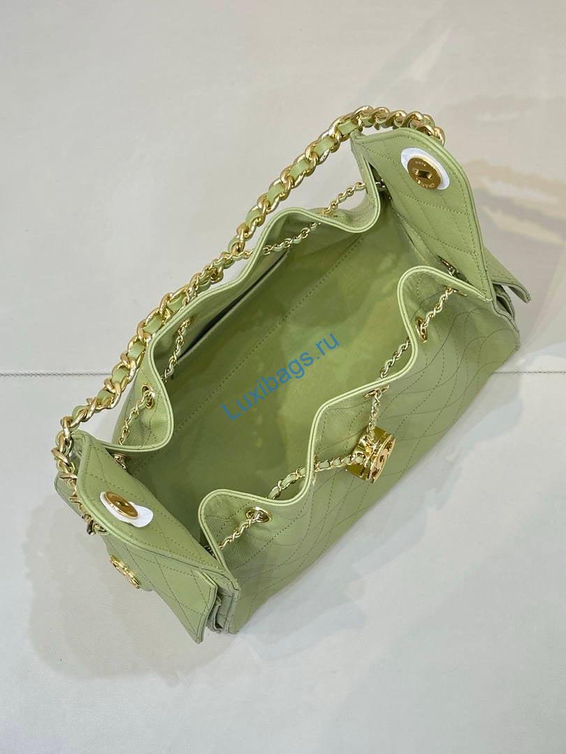 Chanel AS5293 Small Hobo Grained Calfskin lemon Green | chanel as5293 small hobo lambskin gold 337