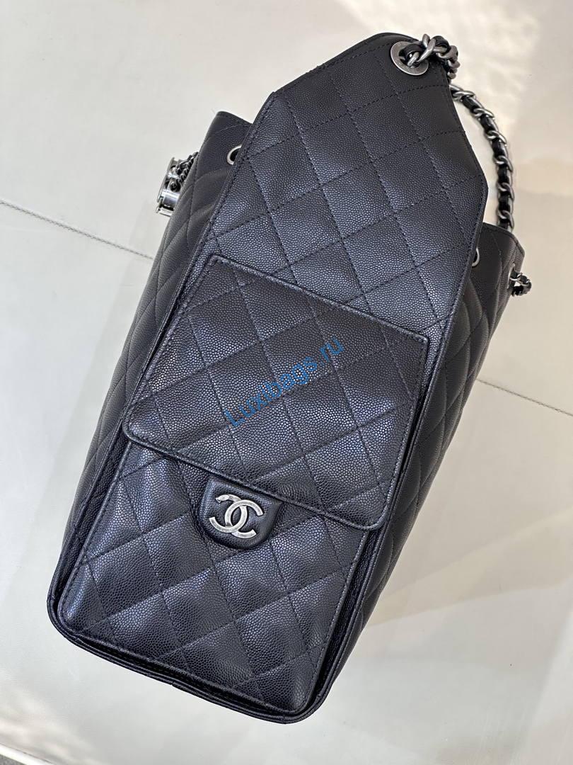 Chanel AS5311 Hobo Bag Black Calfskin & Silver Metal | chanel as5311 hobo bag calfbskin 11