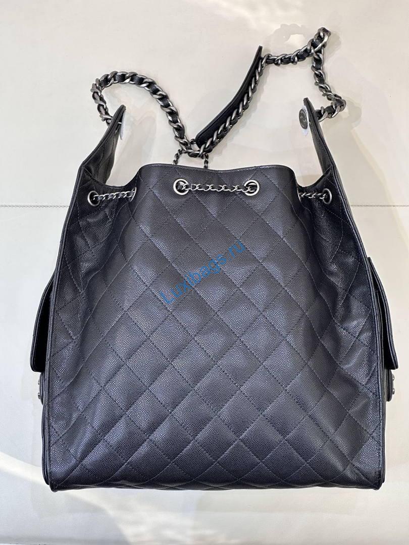 Chanel AS5311 Hobo Bag Black Calfskin & Silver Metal | chanel as5311 hobo bag calfbskin 12