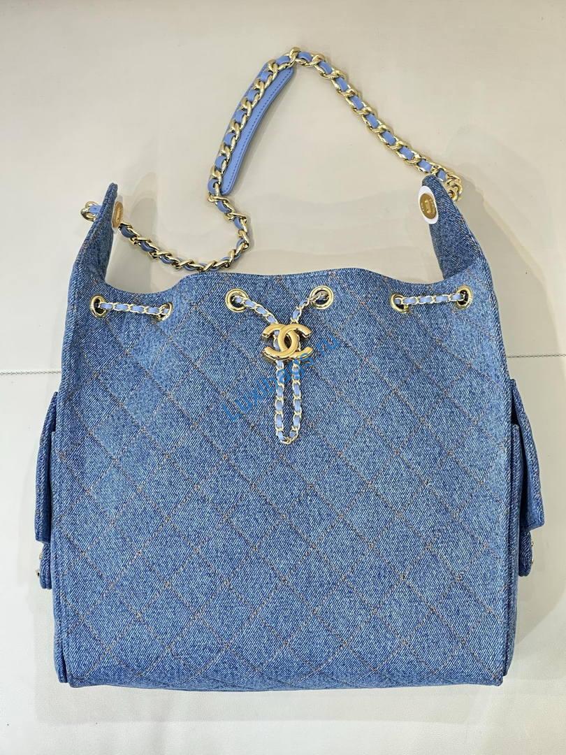 Chanel AS5311 Hobo Bag Canvas & Gold Metal Blue | chanel as5311 hobo bag canvas gold metal 15