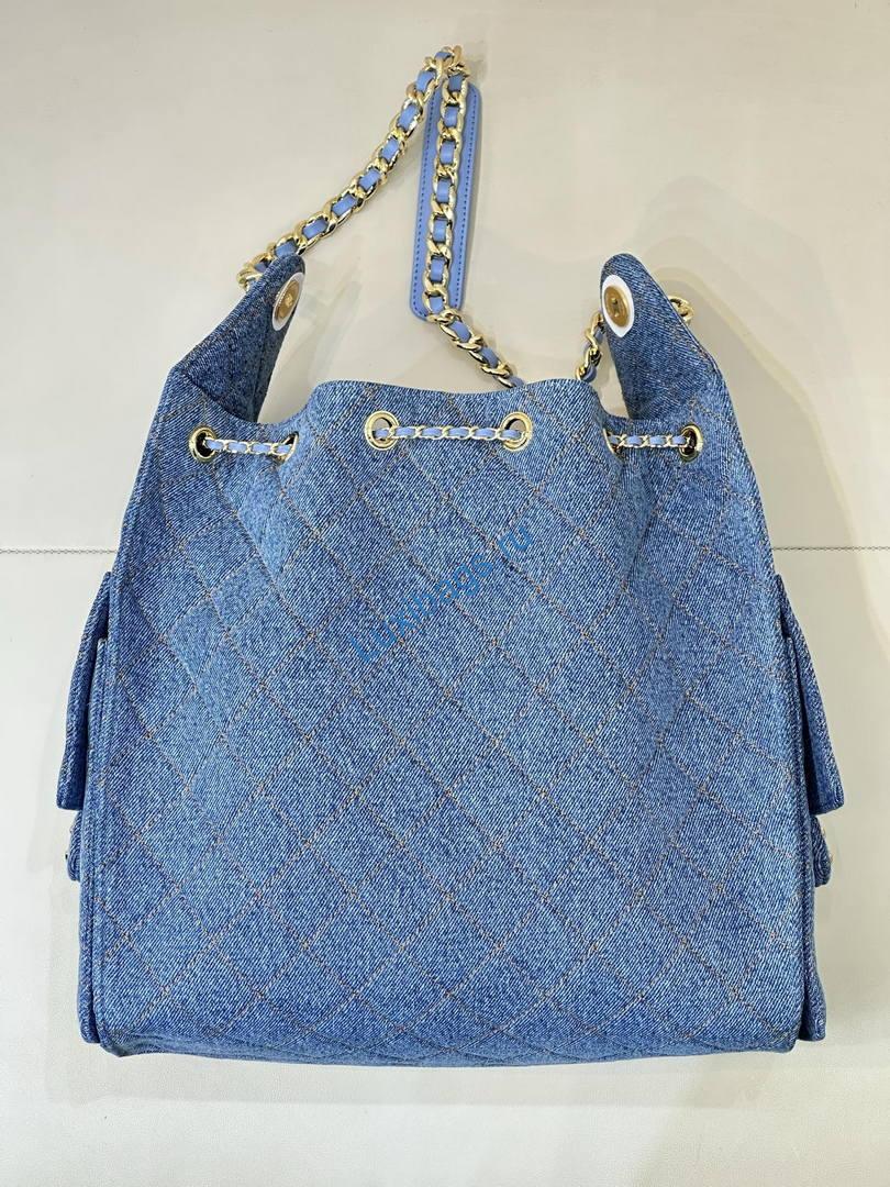 Chanel AS5311 Hobo Bag Canvas & Gold Metal Blue | chanel as5311 hobo bag canvas gold metal 18