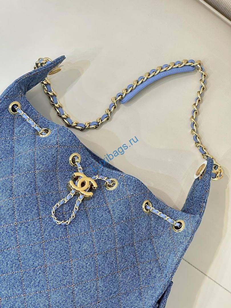Chanel AS5311 Hobo Bag Canvas & Gold Metal Blue | chanel as5311 hobo bag canvas gold metal 20