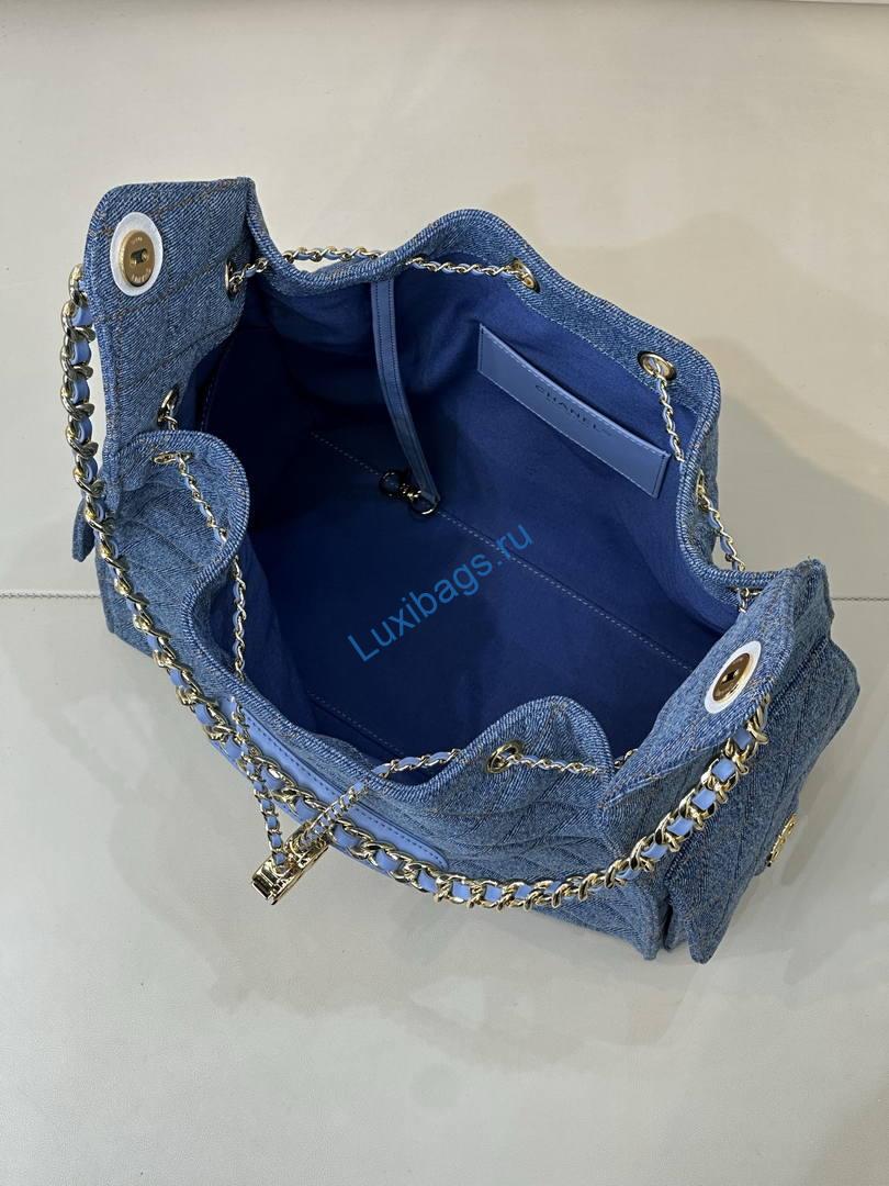 Chanel AS5311 Hobo Bag Canvas & Gold Metal Blue | chanel as5311 hobo bag canvas gold metal 21