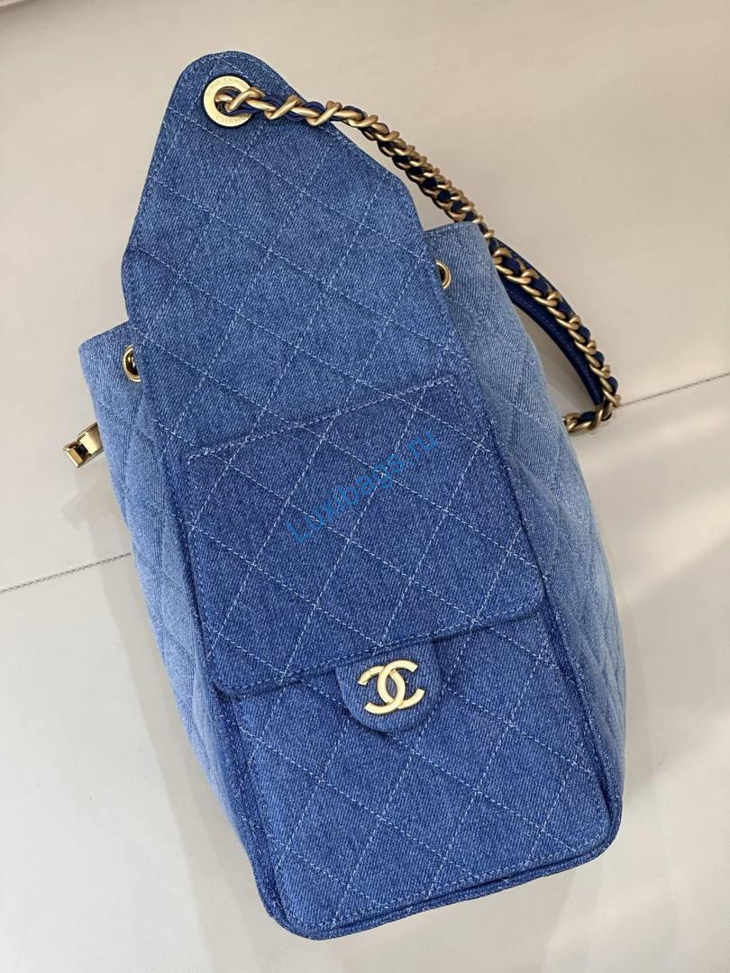 Chanel AS5311 Hobo Bag Canvas & Gold Metal Light denim blue | chanel as5311 hobo bag canvas gold metal 38