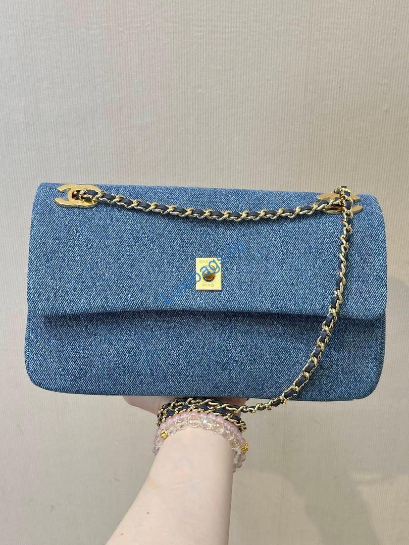 Chanel AS6417 Denim Blue Canvas & Gold Metal | chanel as6417 denim blue canvas gold metal 02