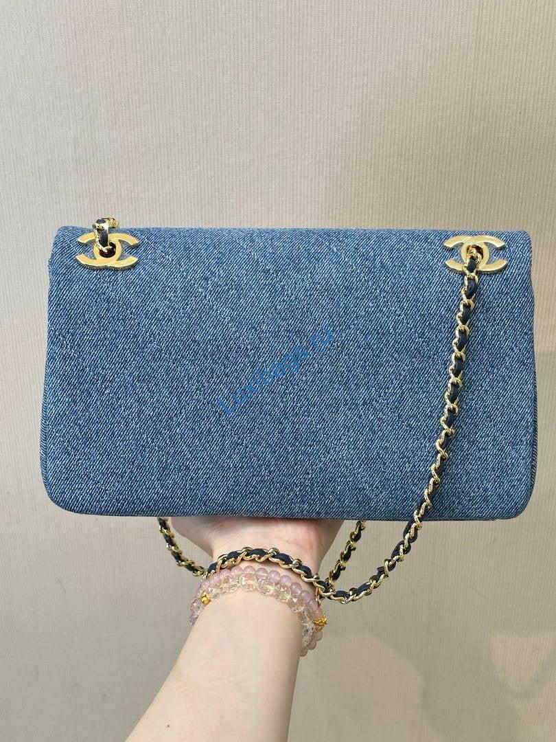 Chanel AS6417 Denim Blue Canvas & Gold Metal | chanel as6417 denim blue canvas gold metal 06