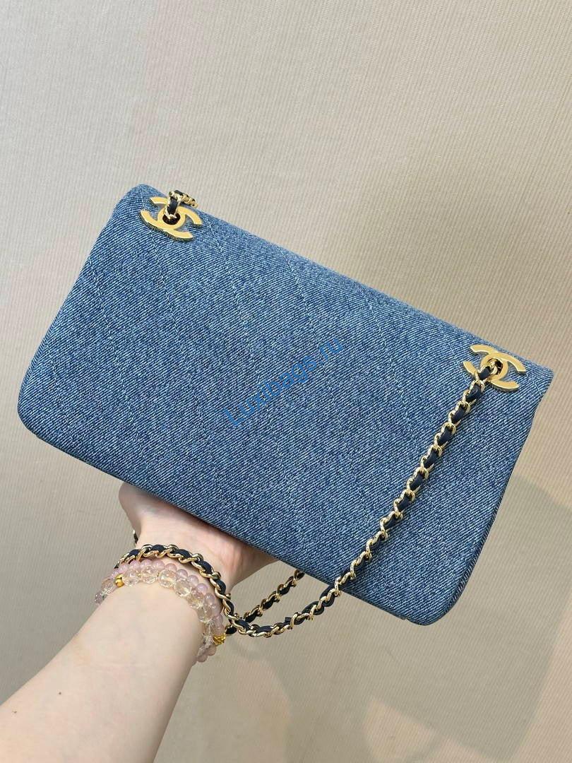 Chanel AS6417 Denim Blue Canvas & Gold Metal | chanel as6417 denim blue canvas gold metal 07