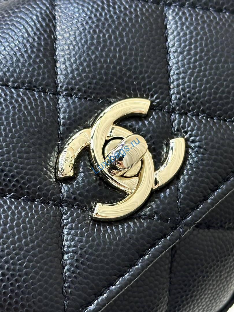 Chanel Coco Flap Bag with Top Handle AS5285 Black | chanel coco flap bag with top handle as5285 26