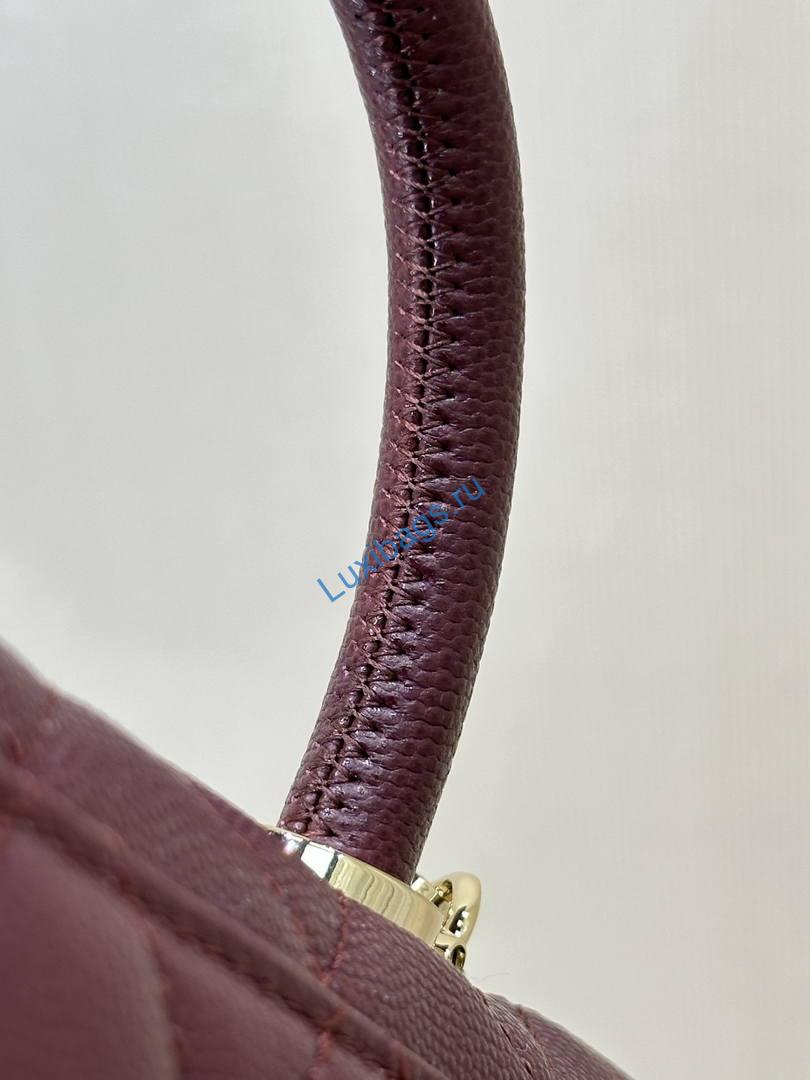 Chanel Coco Flap Bag with Top Handle AS5285 Wine Red | chanel coco flap bag with top handle as5285 36