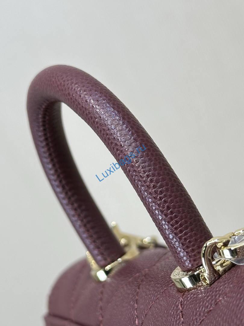Chanel Coco Flap Bag with Top Handle AS5285 Wine Red | chanel coco flap bag with top handle as5285 37