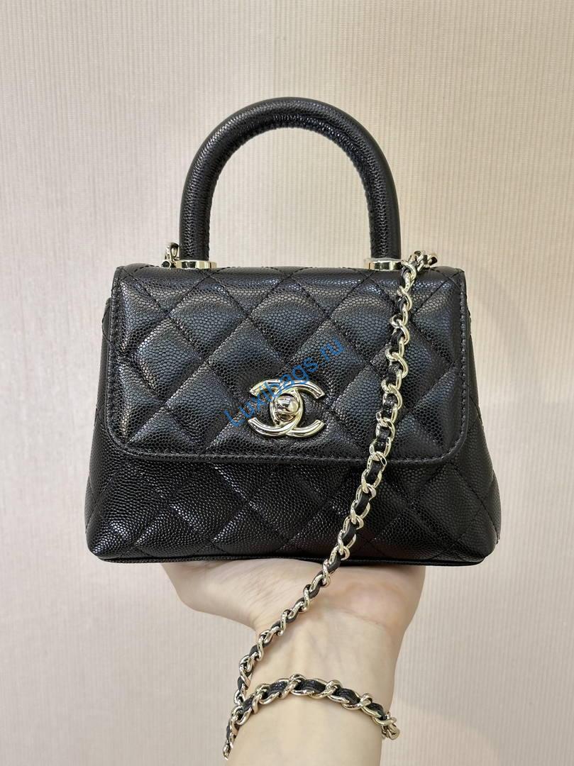 Chanel Mini Classic Handbag With Top Handle AS4244 Black | chanel mini classic handbag with top handle as4244 101