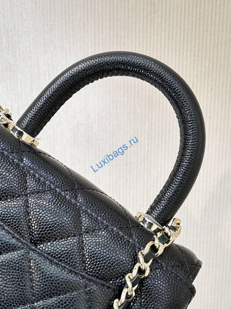 Chanel Mini Classic Handbag With Top Handle AS4244 Black | chanel mini classic handbag with top handle as4244 105