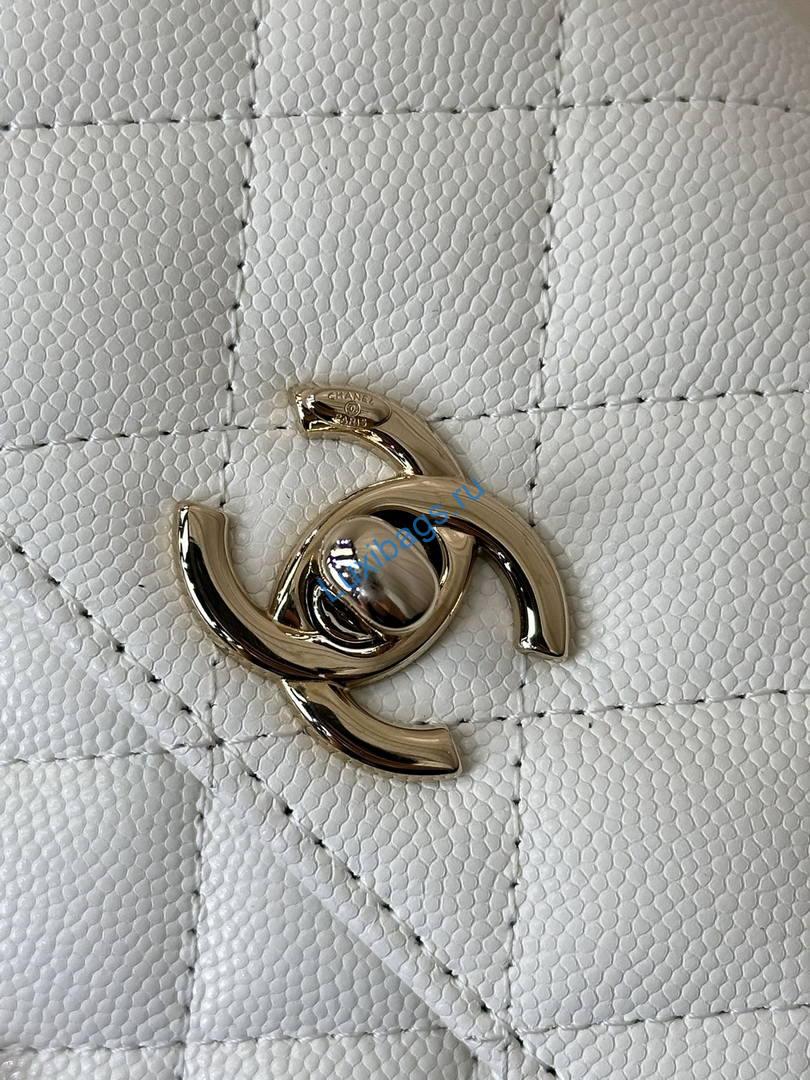 Chanel Mini Classic Handbag With Top Handle AS4244 White | chanel mini classic handbag with top handle as4244 114