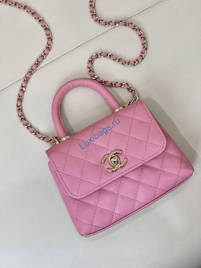 Chanel Mini Classic Handbag With Top Handle AS4244 Pink | chanel mini classic handbag with top handle as4244 120