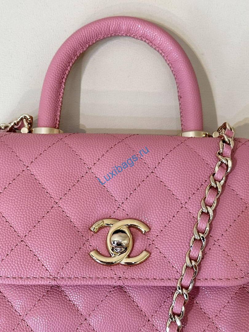 Chanel Mini Classic Handbag With Top Handle AS4244 Pink | chanel mini classic handbag with top handle as4244 122