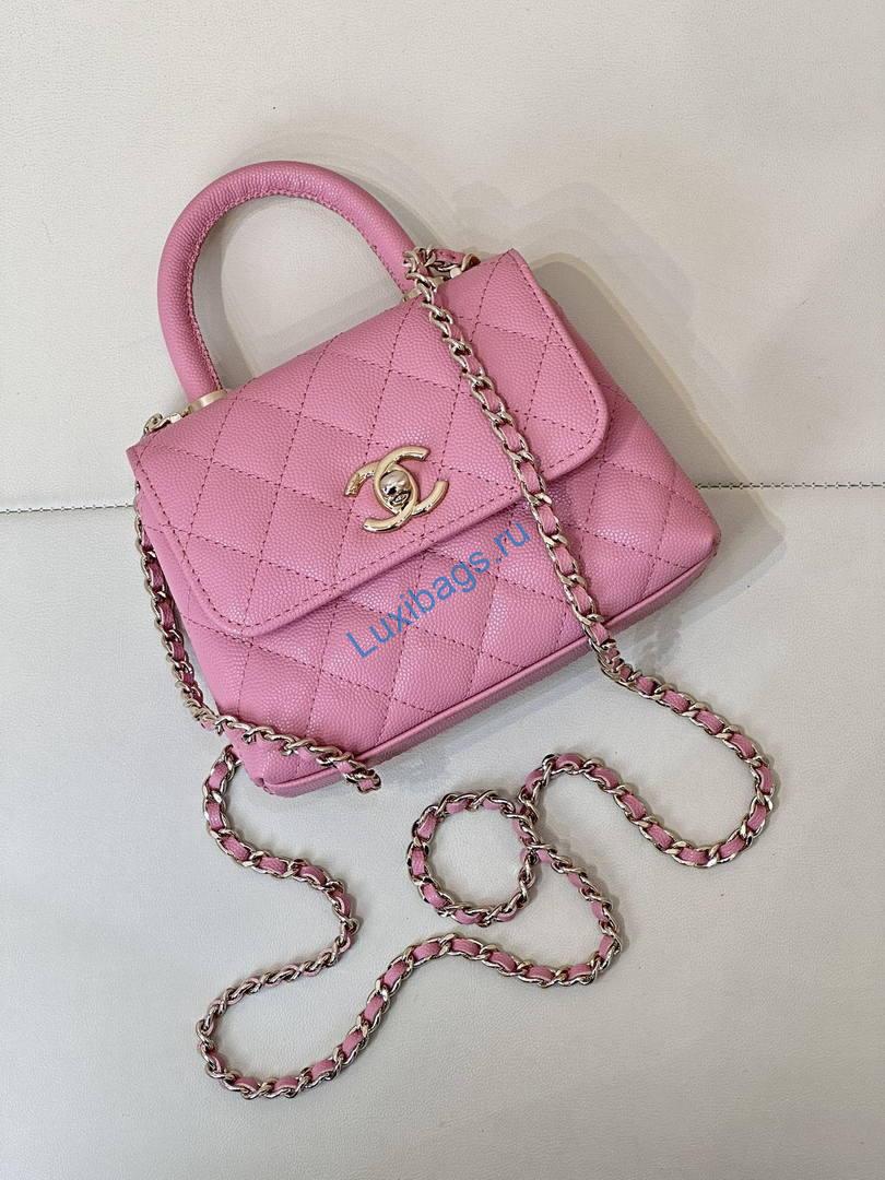 Chanel Mini Classic Handbag With Top Handle AS4244 Pink | chanel mini classic handbag with top handle as4244 123