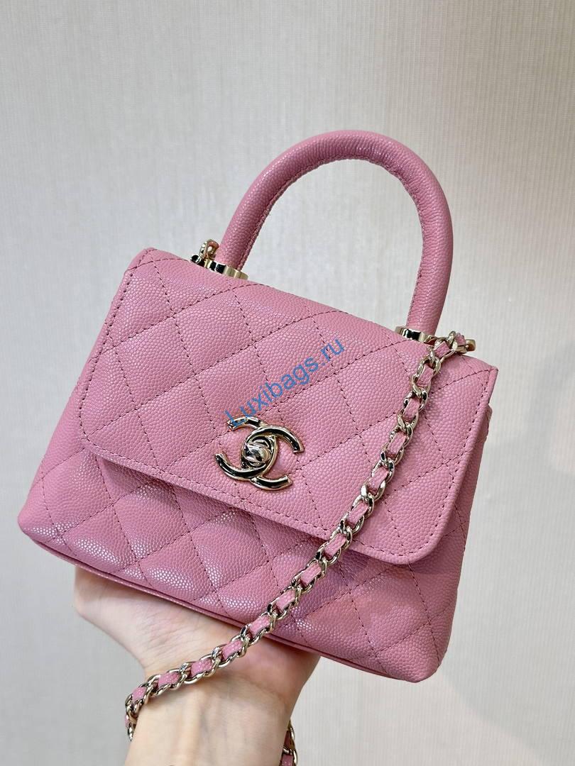 Chanel Mini Classic Handbag With Top Handle AS4244 Pink | chanel mini classic handbag with top handle as4244 127