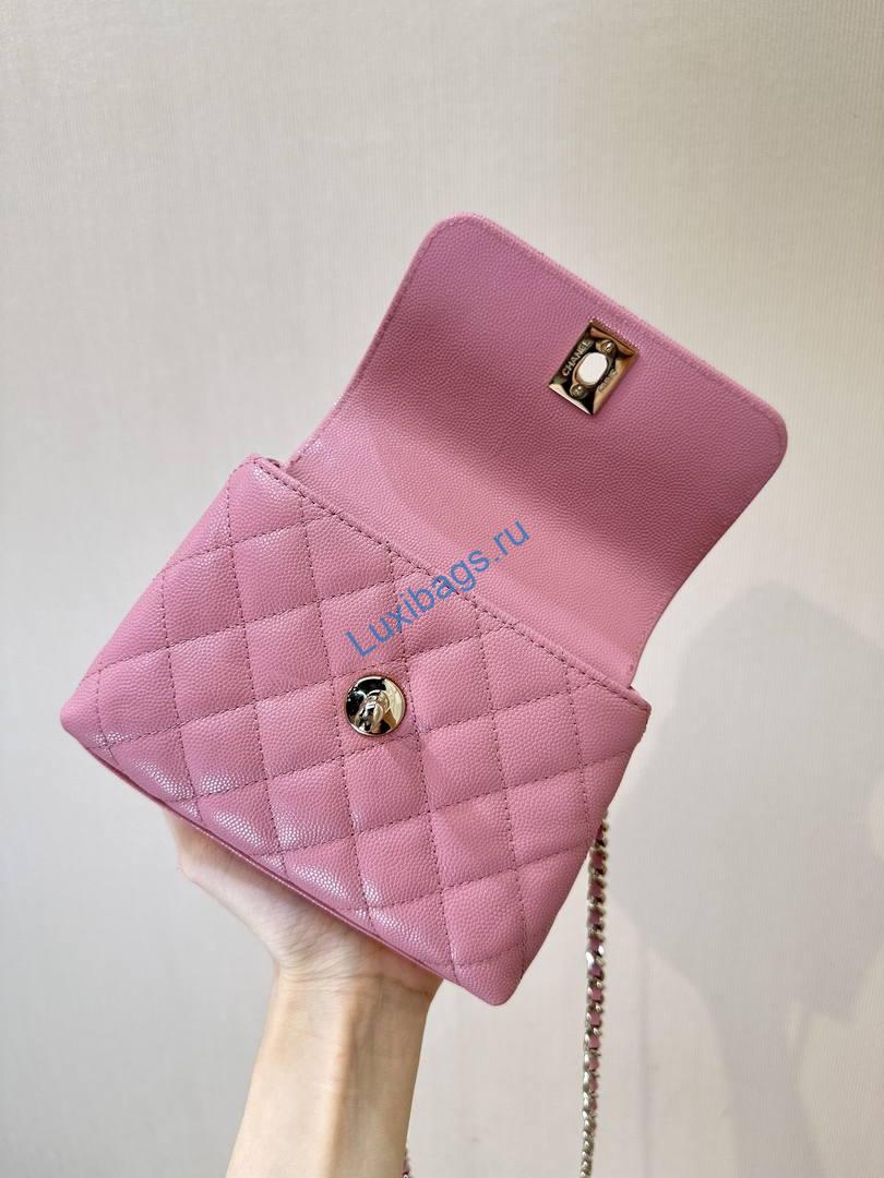Chanel Mini Classic Handbag With Top Handle AS4244 Pink | chanel mini classic handbag with top handle as4244 128