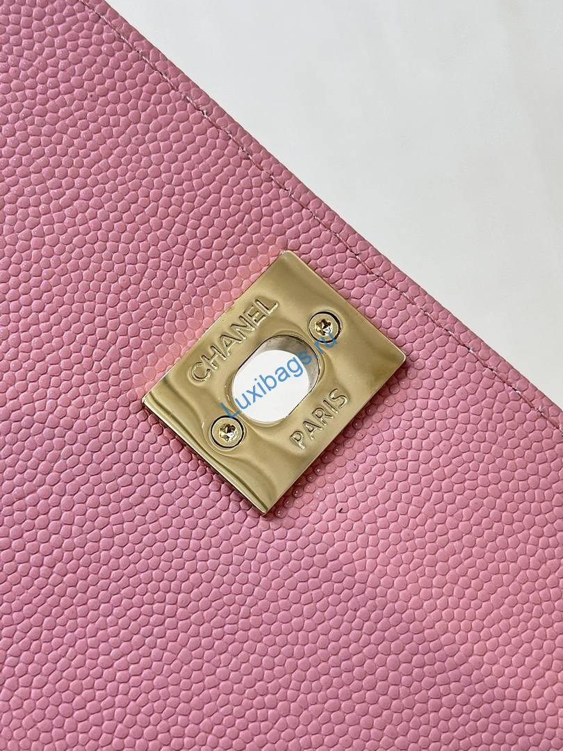 Chanel Mini Classic Handbag With Top Handle AS4244 Pink | chanel mini classic handbag with top handle as4244 129