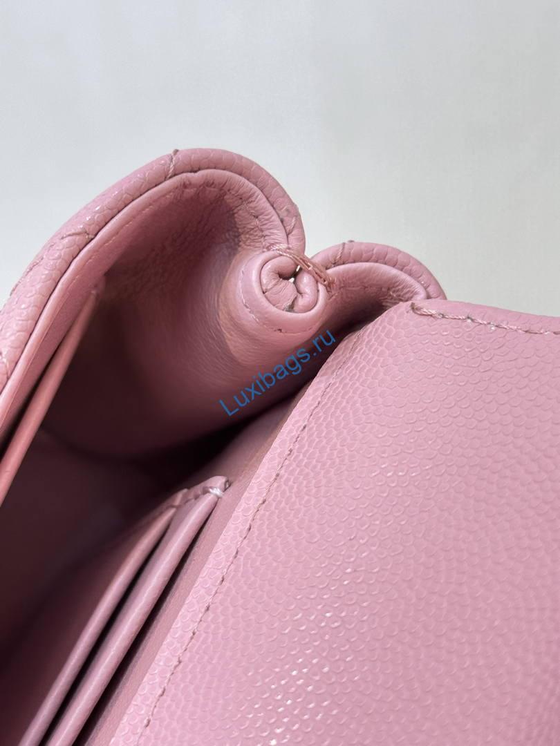 Chanel Mini Classic Handbag With Top Handle AS4244 Pink | chanel mini classic handbag with top handle as4244 131
