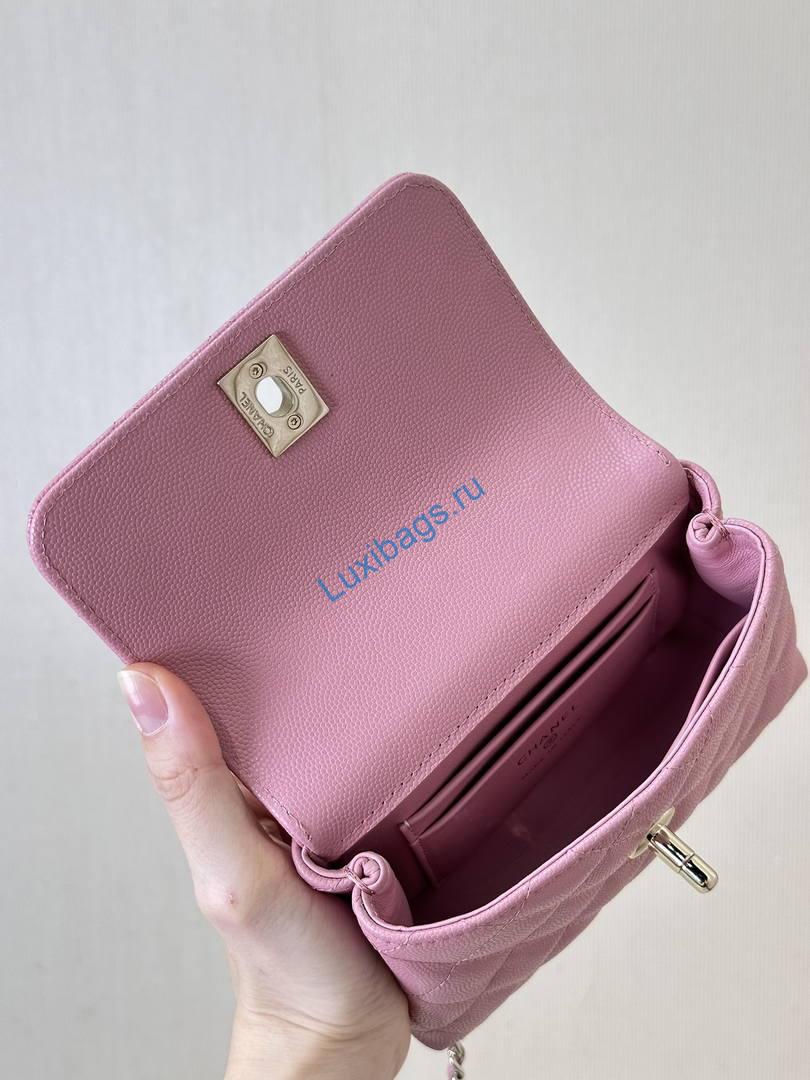 Chanel Mini Classic Handbag With Top Handle AS4244 Pink | chanel mini classic handbag with top handle as4244 134