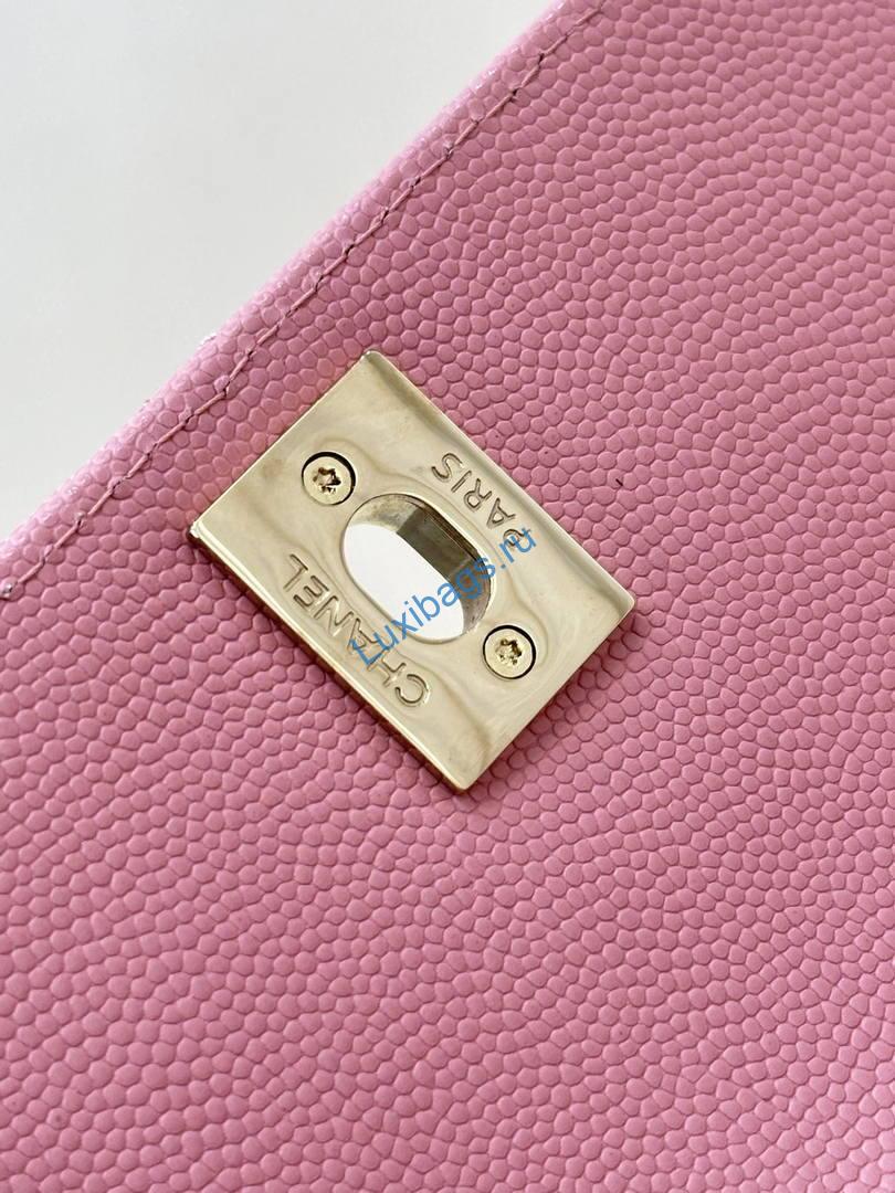 Chanel Mini Classic Handbag With Top Handle AS4244 Pink | chanel mini classic handbag with top handle as4244 135