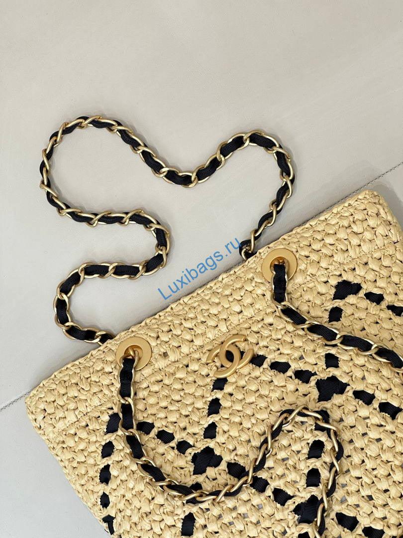 chanel small shopping bag braided raffia as5811 beige black 5 Chanel Small Shopping Bag Braided Raffia AS5811 Beige Black | chanel small shopping bag braided raffia as5811 beige 23