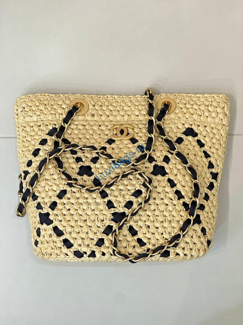 chanel small shopping bag braided raffia as5811 beige black 6 Chanel Small Shopping Bag Braided Raffia AS5811 Beige Black | chanel small shopping bag braided raffia as5811 beige 24