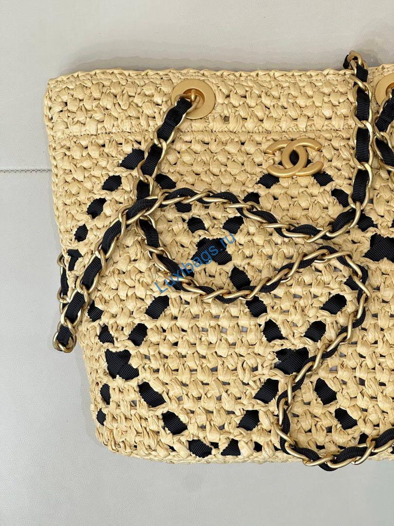 chanel small shopping bag braided raffia as5811 beige black 8 Chanel Small Shopping Bag Braided Raffia AS5811 Beige Black | chanel small shopping bag braided raffia as5811 beige 26