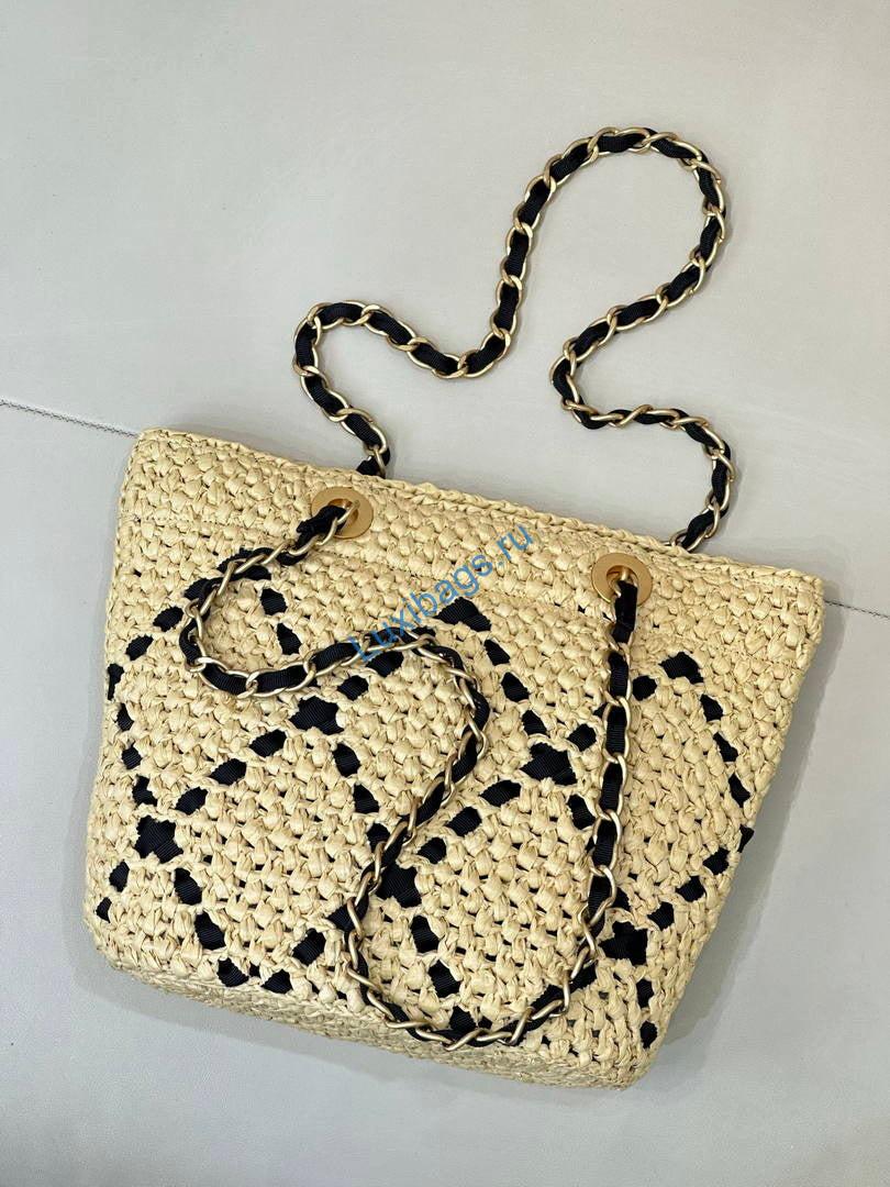 chanel small shopping bag braided raffia as5811 beige black 10 Chanel Small Shopping Bag Braided Raffia AS5811 Beige Black | chanel small shopping bag braided raffia as5811 beige 28