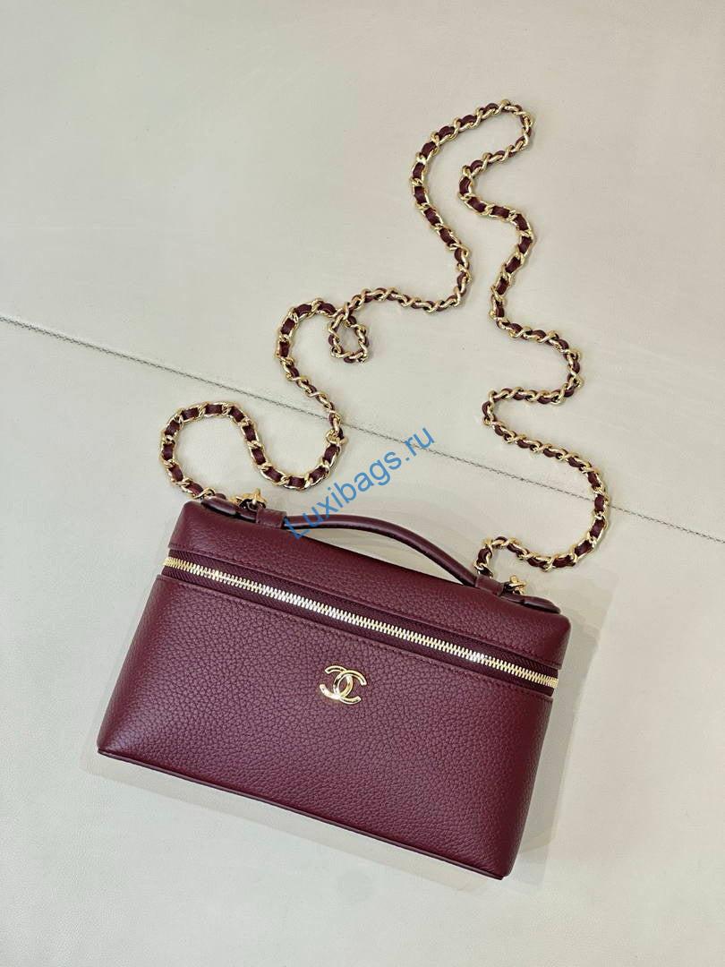 chanel small vanity with chain ap5346 wine red 1 Chanel Small Vanity with chain AP5346 Wine Red | chanel small vanity with chain ap5346 wine red 02
