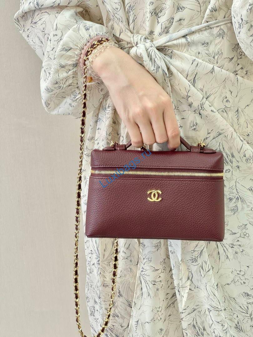 Chanel Small Vanity with chain AP5346 Wine Red | chanel small vanity with chain ap5346 wine red 13