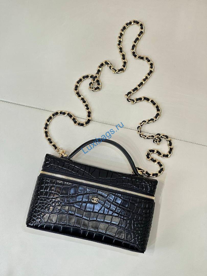 chanel vanity with chain ap5195 crocodile embossed calfskin black 1 Chanel Vanity with chain AP5195 Crocodile Embossed Calfskin Black | chanel vanity with chain ap5195 crocodile embossed calfskin black 11