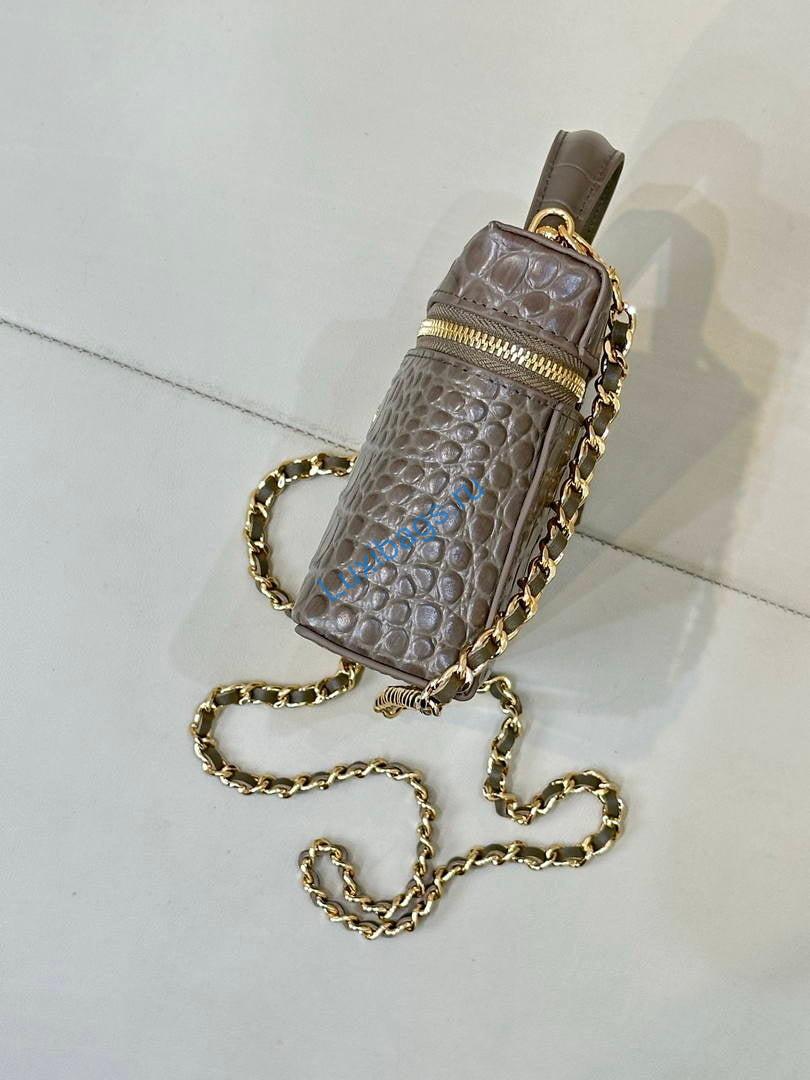 Chanel Vanity with chain AP5195 Crocodile Embossed Calfskin Elephant Gray | chanel vanity with chain ap5195 crocodile embossed calfskin elephant gray 07