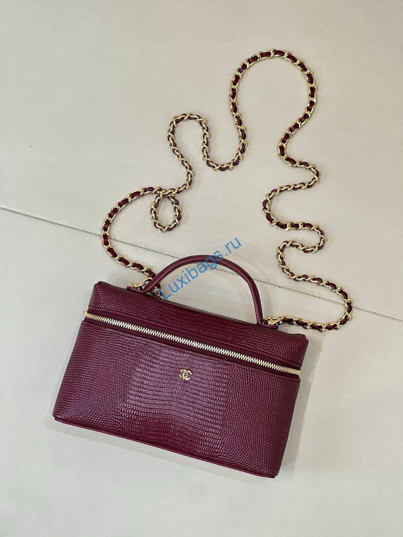 chanel vanity with chain ap5195 lizard-patterned skin calfskin dark burgundy 1 Chanel Vanity with chain AP5195 Lizard-patterned skin Calfskin Dark Burgundy | chanel vanity with chain ap5195 lizard patterned skin calfskin 14