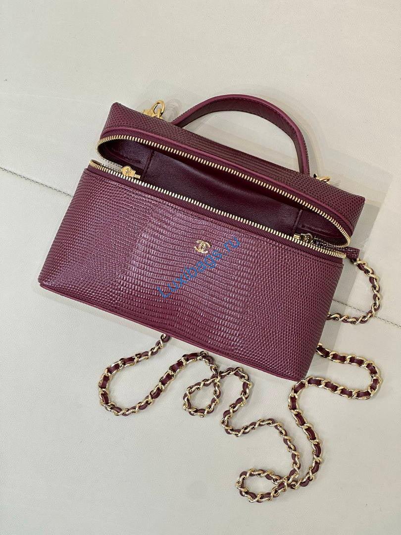 chanel vanity with chain ap5195 lizard-patterned skin calfskin dark burgundy 4 Chanel Vanity with chain AP5195 Lizard-patterned skin Calfskin Dark Burgundy | chanel vanity with chain ap5195 lizard patterned skin calfskin 17
