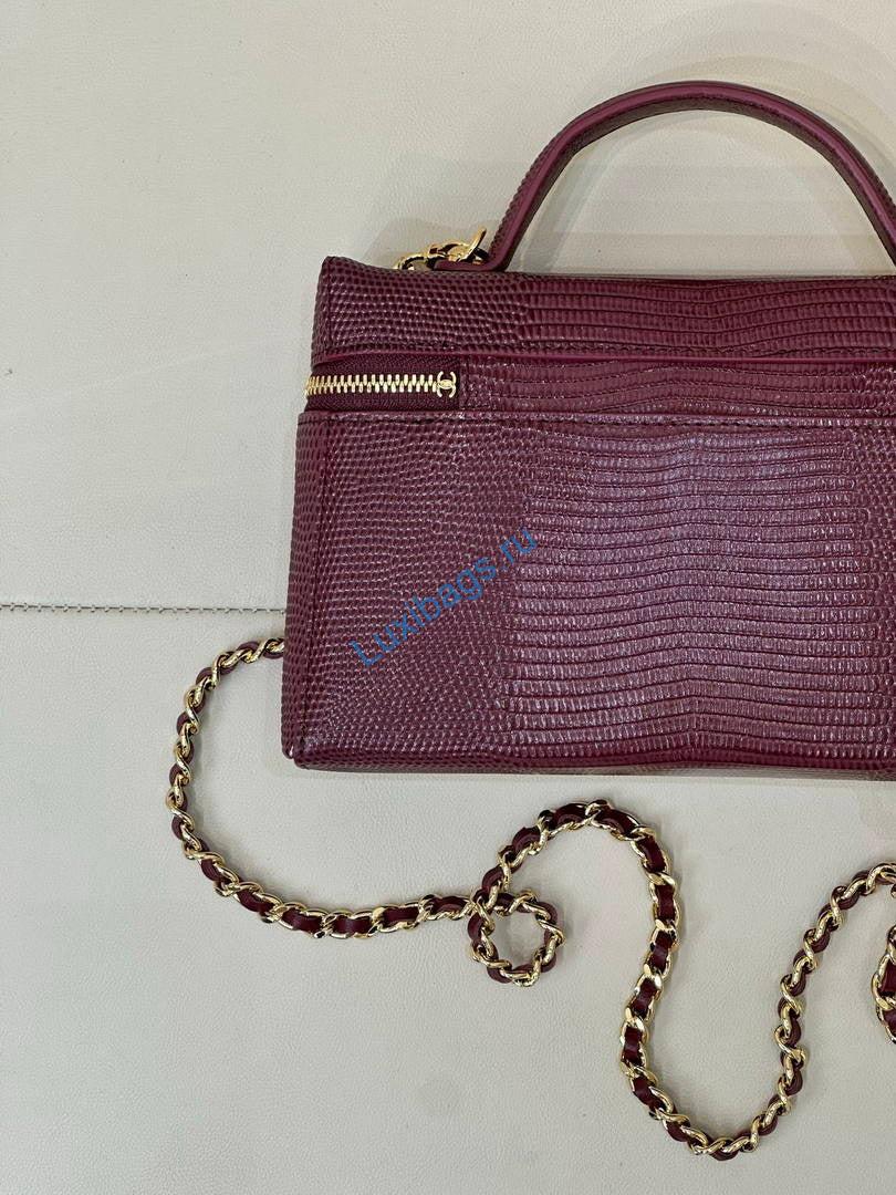 chanel vanity with chain ap5195 lizard-patterned skin calfskin dark burgundy 8 Chanel Vanity with chain AP5195 Lizard-patterned skin Calfskin Dark Burgundy | chanel vanity with chain ap5195 lizard patterned skin calfskin 21