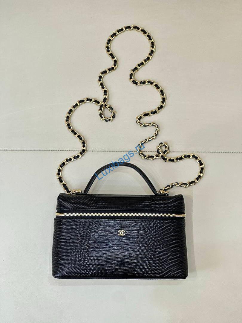 chanel vanity with chain ap5195 lizard-patterned skin calfskin black 6 Chanel Vanity with chain AP5195 Lizard-patterned skin Calfskin Black | chanel vanity with chain ap5195 lizard patterned skin calfskin 22
