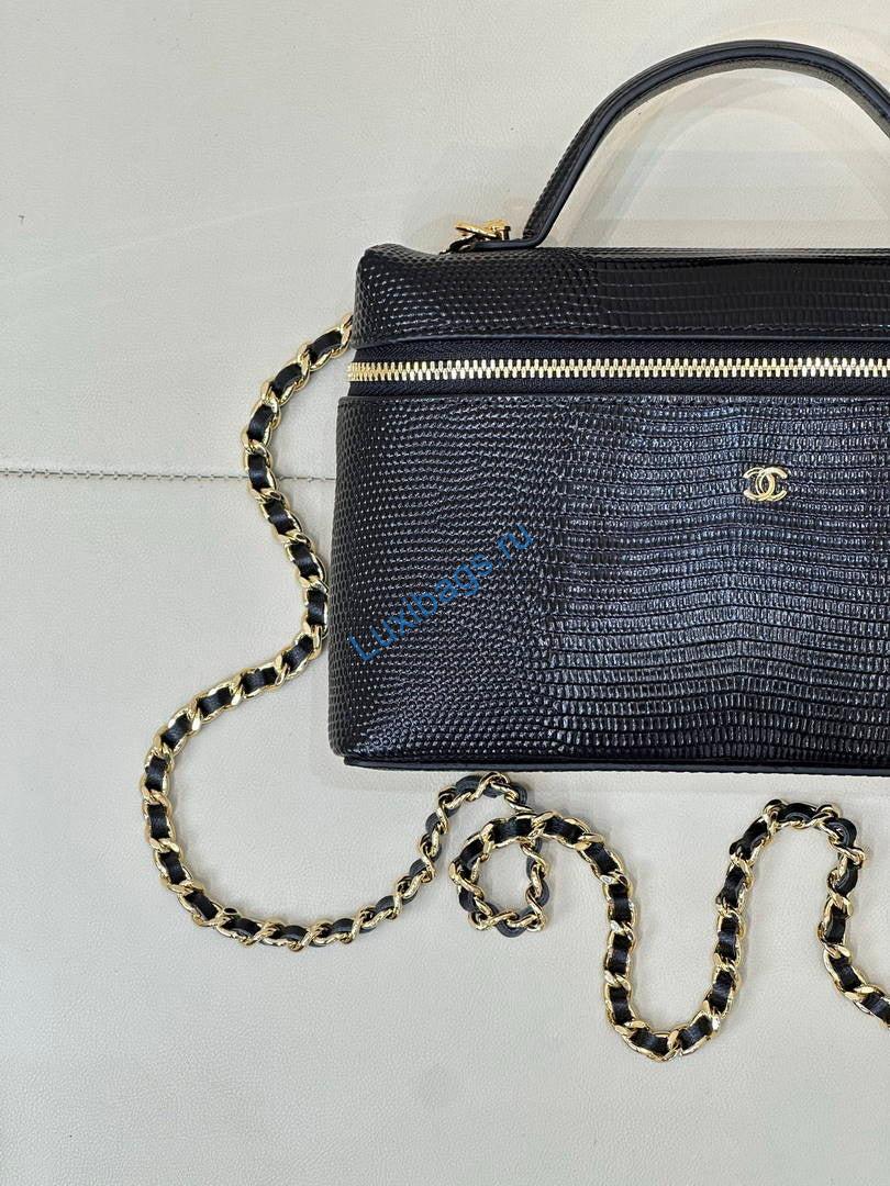 chanel vanity with chain ap5195 lizard-patterned skin calfskin black 10 Chanel Vanity with chain AP5195 Lizard-patterned skin Calfskin Black | chanel vanity with chain ap5195 lizard patterned skin calfskin 26