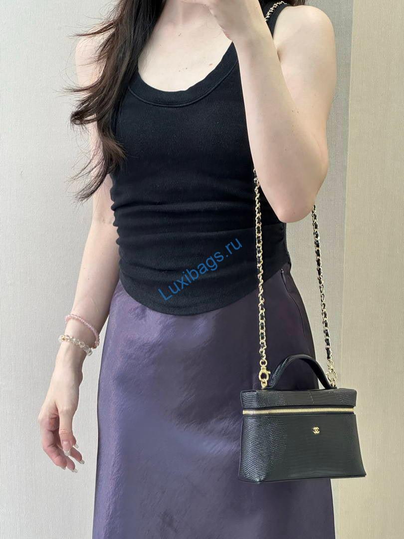 chanel vanity with chain ap5195 lizard-patterned skin calfskin black 1 Chanel Vanity with chain AP5195 Lizard-patterned skin Calfskin Black | chanel vanity with chain ap5195 lizard patterned skin calfskin 32